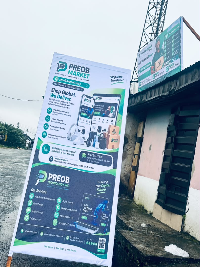 Preob Market pickup station information sign