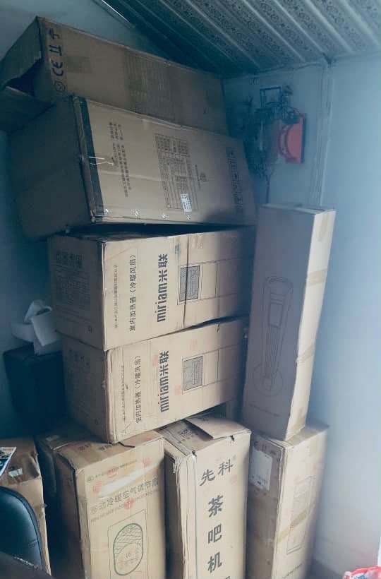 Customer cartons stored at the Preob Market warehouse
